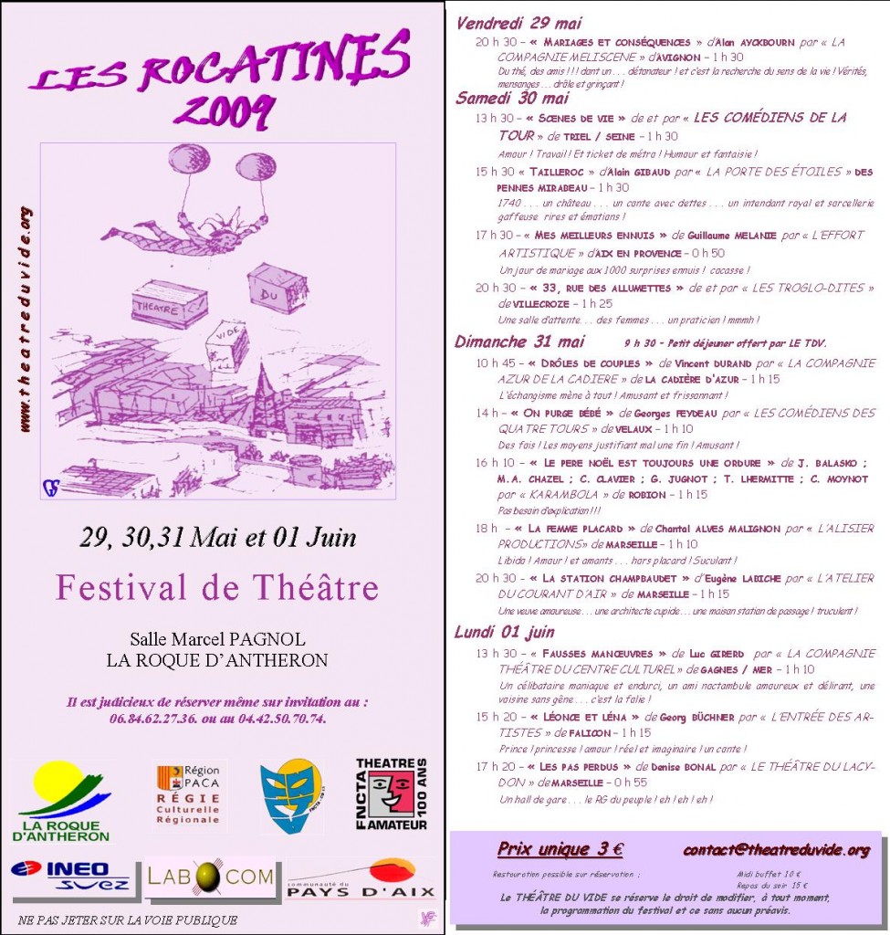 Programme Rocatines 2009
