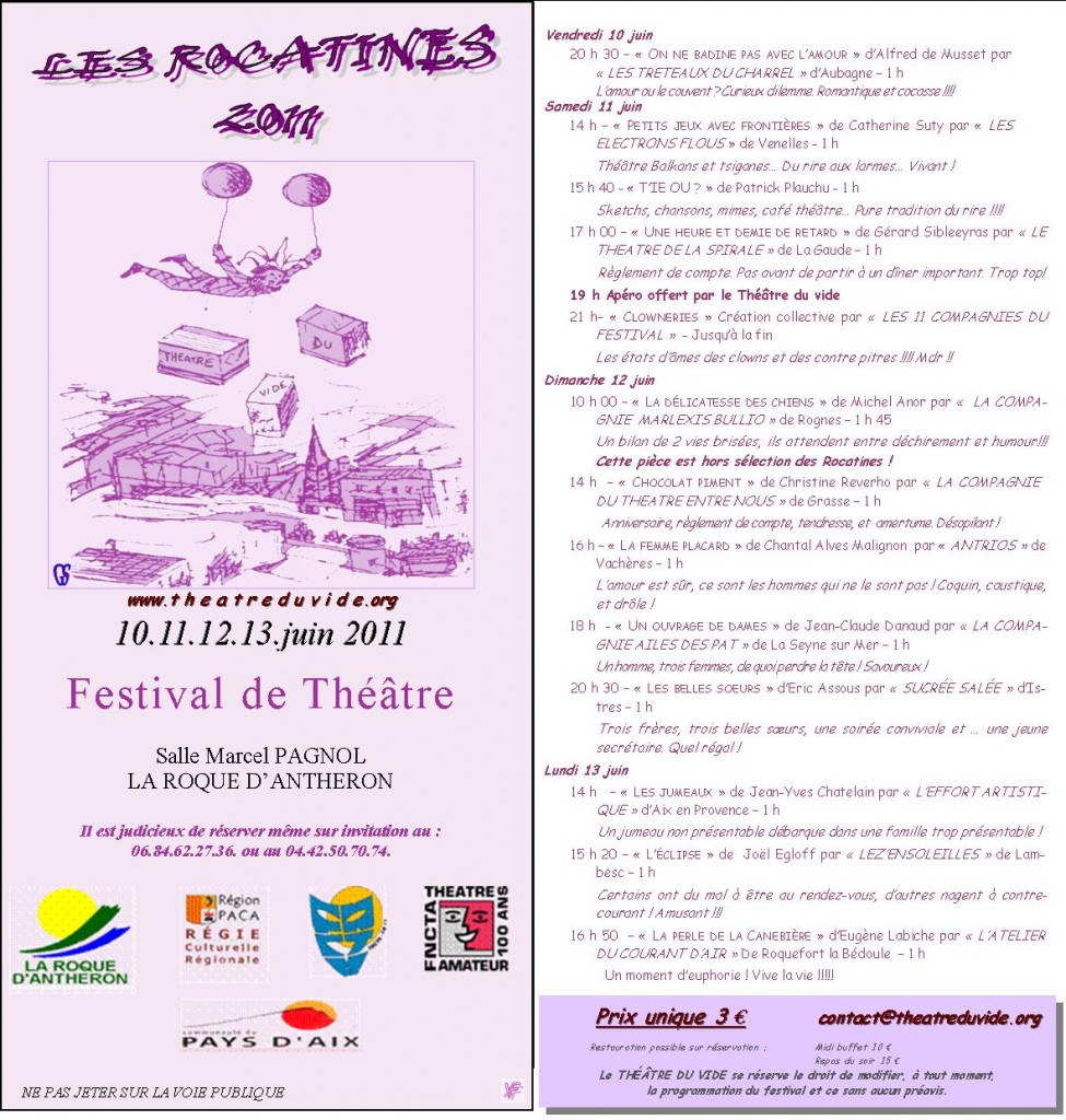 Programme des Rocatines 2011